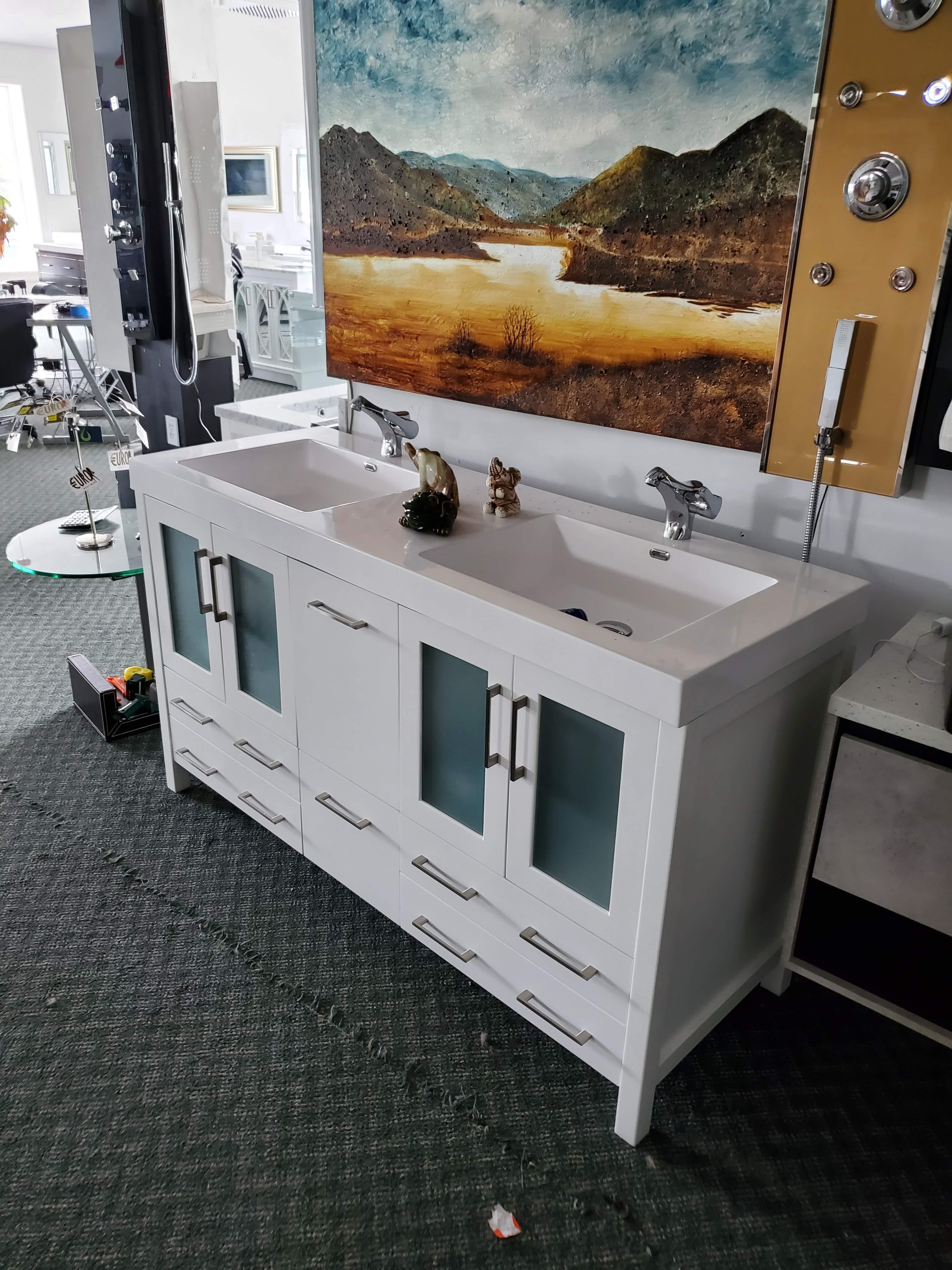 ONLINE AUCTION ONLY: Building Materials & Supplies Featuring High End Complete Bathroom Vanities, Faucets, Shower Fixtures