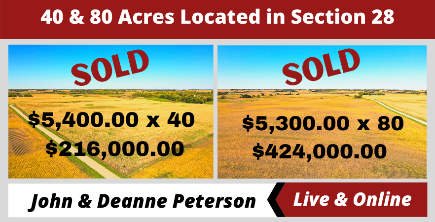 John & Deanne Peterson Multi Parcel Kandiyohi Co. Farm Land Auction