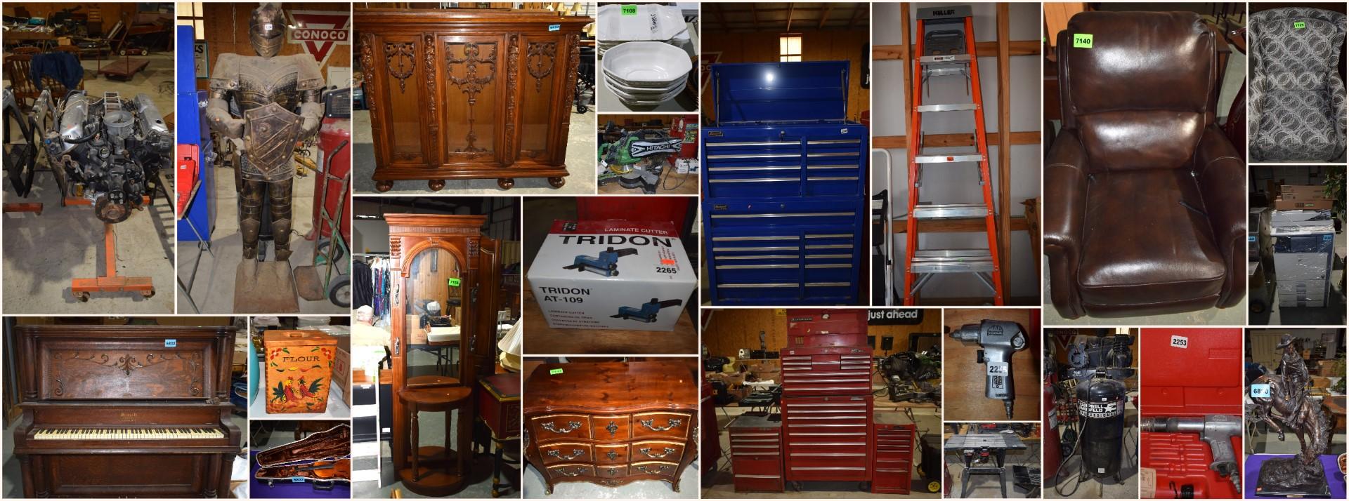 TOOLS, FURNITURE, COLLECTIBLES, DECOR, HOUSEWARES AND MORE!