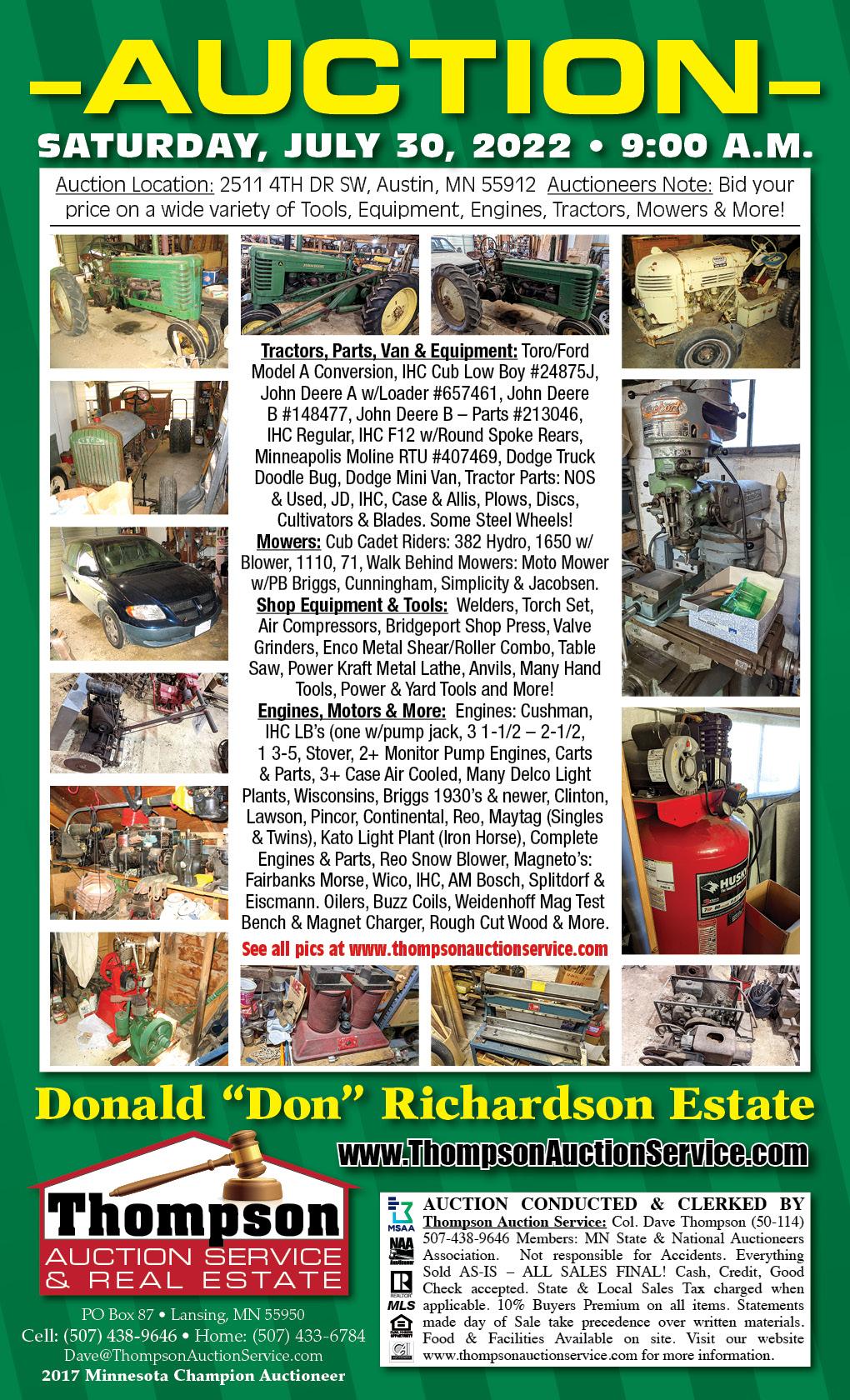 Donald "Don" Richardson Estate Auction