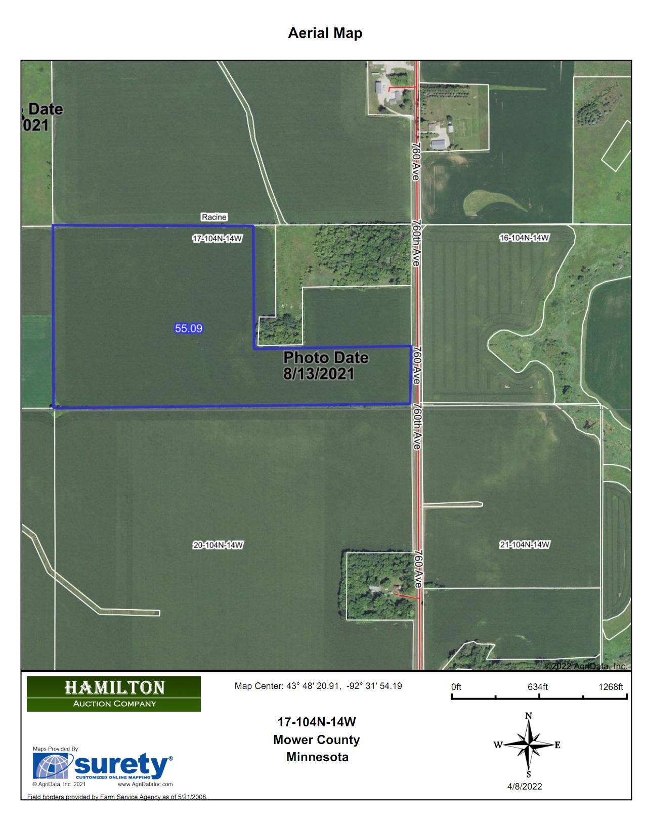 Land Auction 55 Acres Located in Racine Township