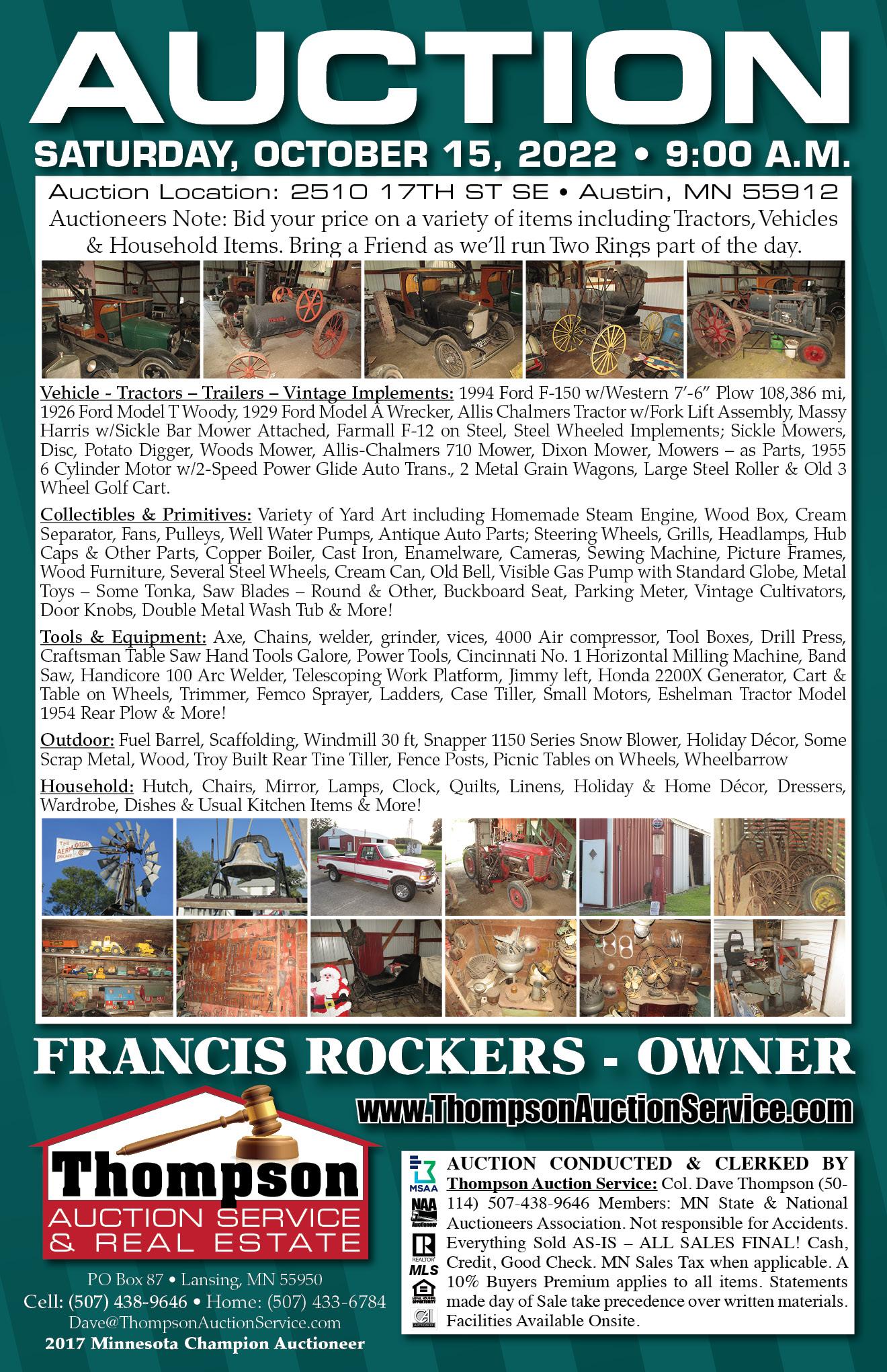 Francis Rockers Collection - Live Auction Event