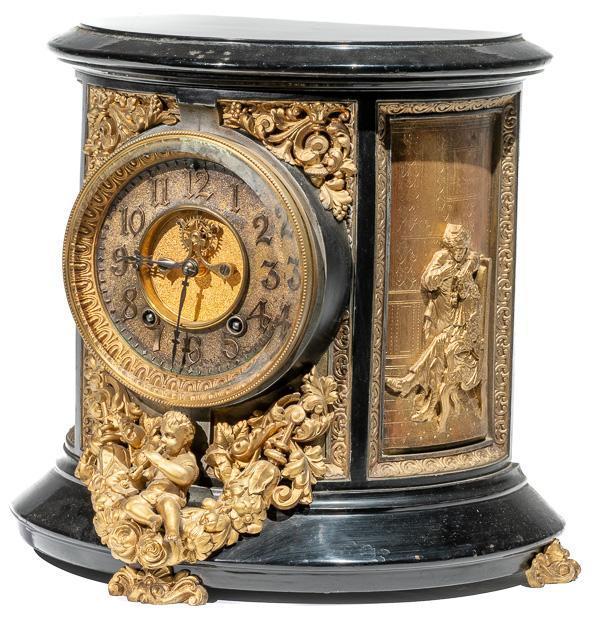Marble Ansonia Round Movement Clock Vogt Auction