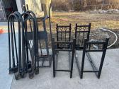 Firewood Dolly And Firewood Racks With Fireplace Tools 