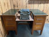 Antique Hidden Typewriter Desk 
