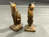 Solid Brass Cat Bookends