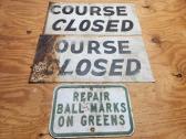 Vintage Golf Course Metal Signs