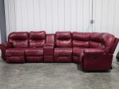  Red Bonded Leather Sectional 