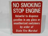 No Smoking Stop Engine Metal Sign 