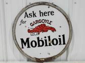 Vintage Mobil Oil Porcelain Sign 