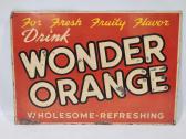 Vintage Wonder Orange Metal Sign 