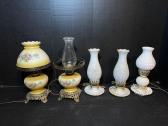 Vintage Accurate Castings And Milk Glass Hobnail Lamps 