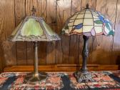 Vintage Miller Art Glass Lamp And Stained Glass Lamp