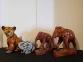 Wooden Hand Carved Elephant Statutes 