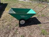Green Metal Radio Cart Wheelbarrow 