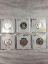Six Washington Silver Quarters