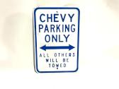 Heavy Metal Embossed Chevy Sign 