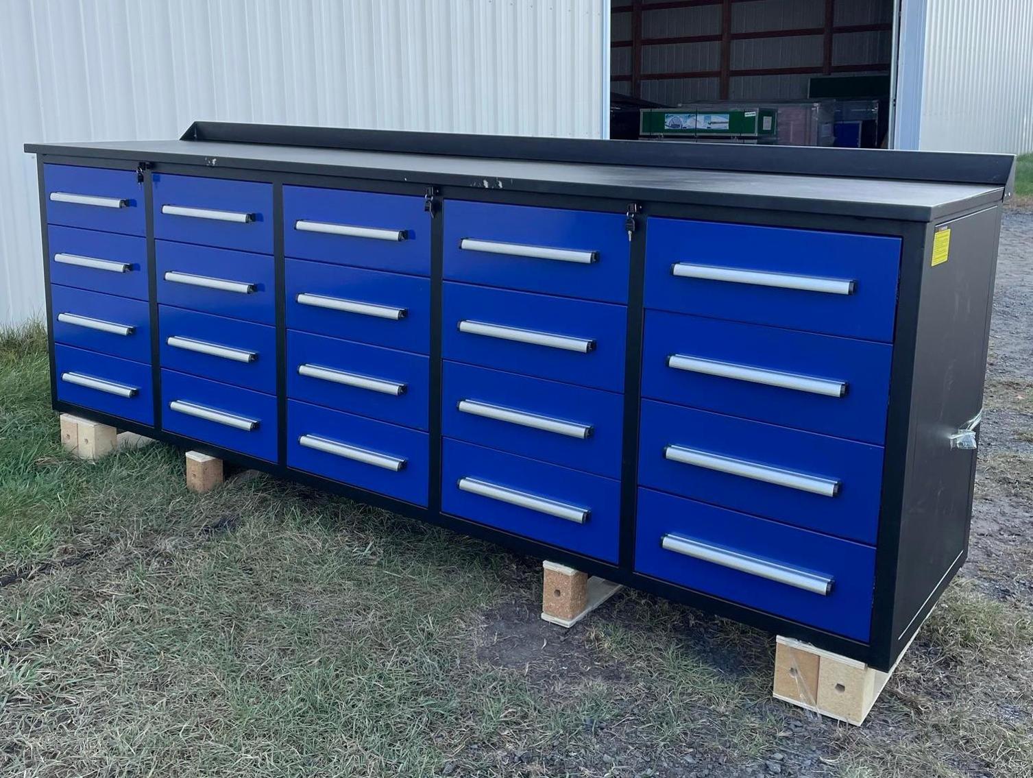 New 40' Sea Container, New Storage Buildings & Tool Benches