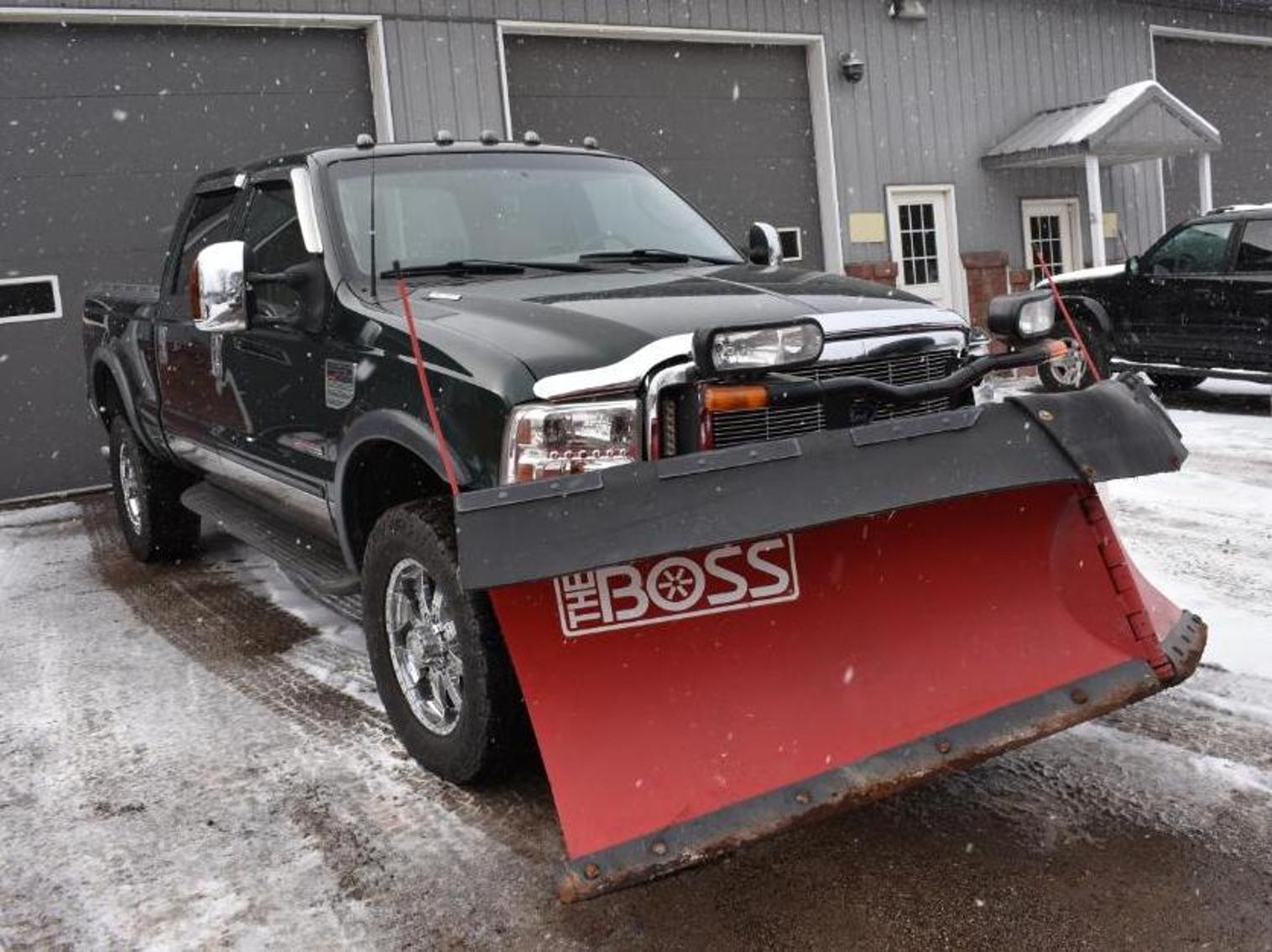 2000 Ford F-350 Dump and Plow Truck & 2003 Ford F-350 Lariat With Boss V-Plow