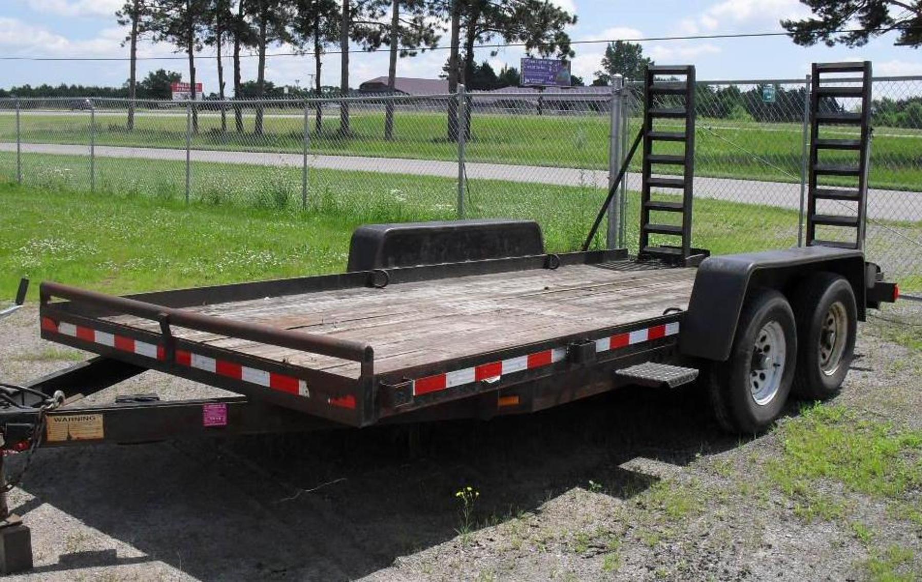 2006 DTC 16' Bobcat Trailer and 1974 Ford 1 Ton With Electric Hydraulic Dump Box