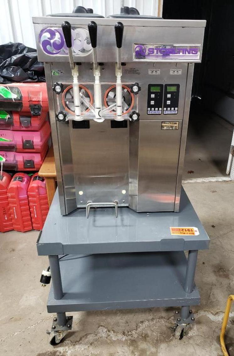 Stoelting Stainless Steel Soft Serve Machine & (2) Vollrath Rolling Buffet Cart