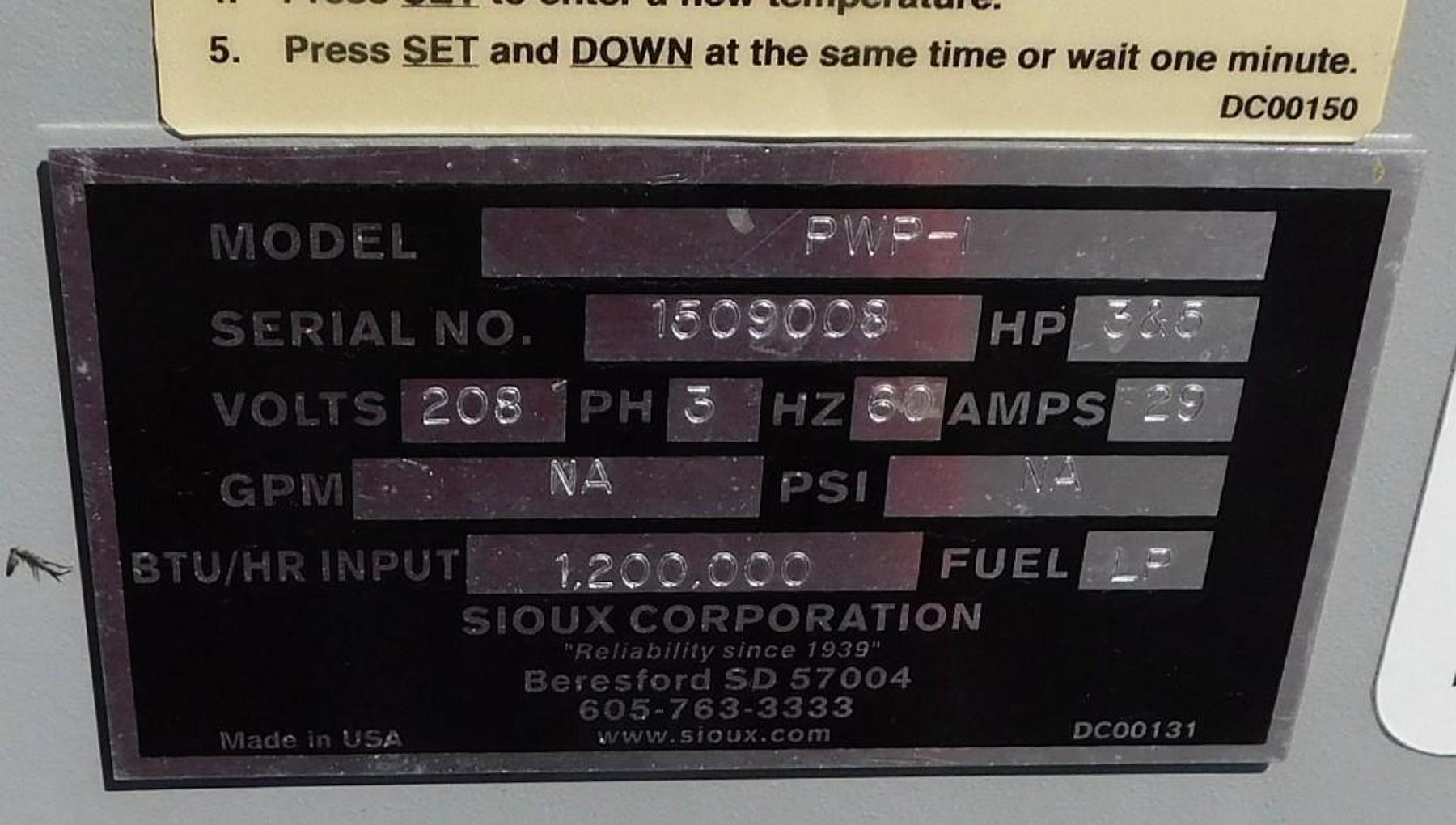 Sioux PWP-1 Self Contained 1,200,000 Btu LP 300 Gallon Water Heater