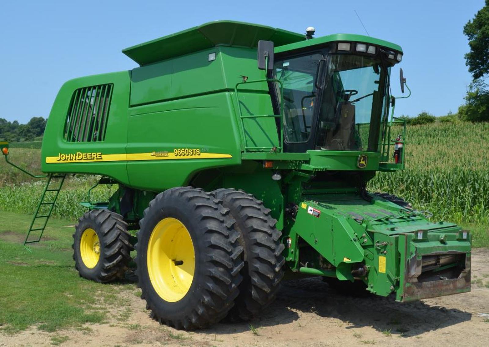 JD 9660 STS Combine & Heads, JD 4955, JD 4455, JD 7420 w/ Loader, Ford TW-35 and Farm Equipment