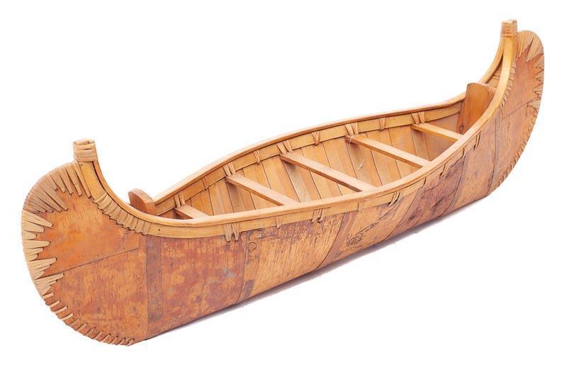Small Model Wooden Decorative Canoe, Small Wooden Canoe Decoration