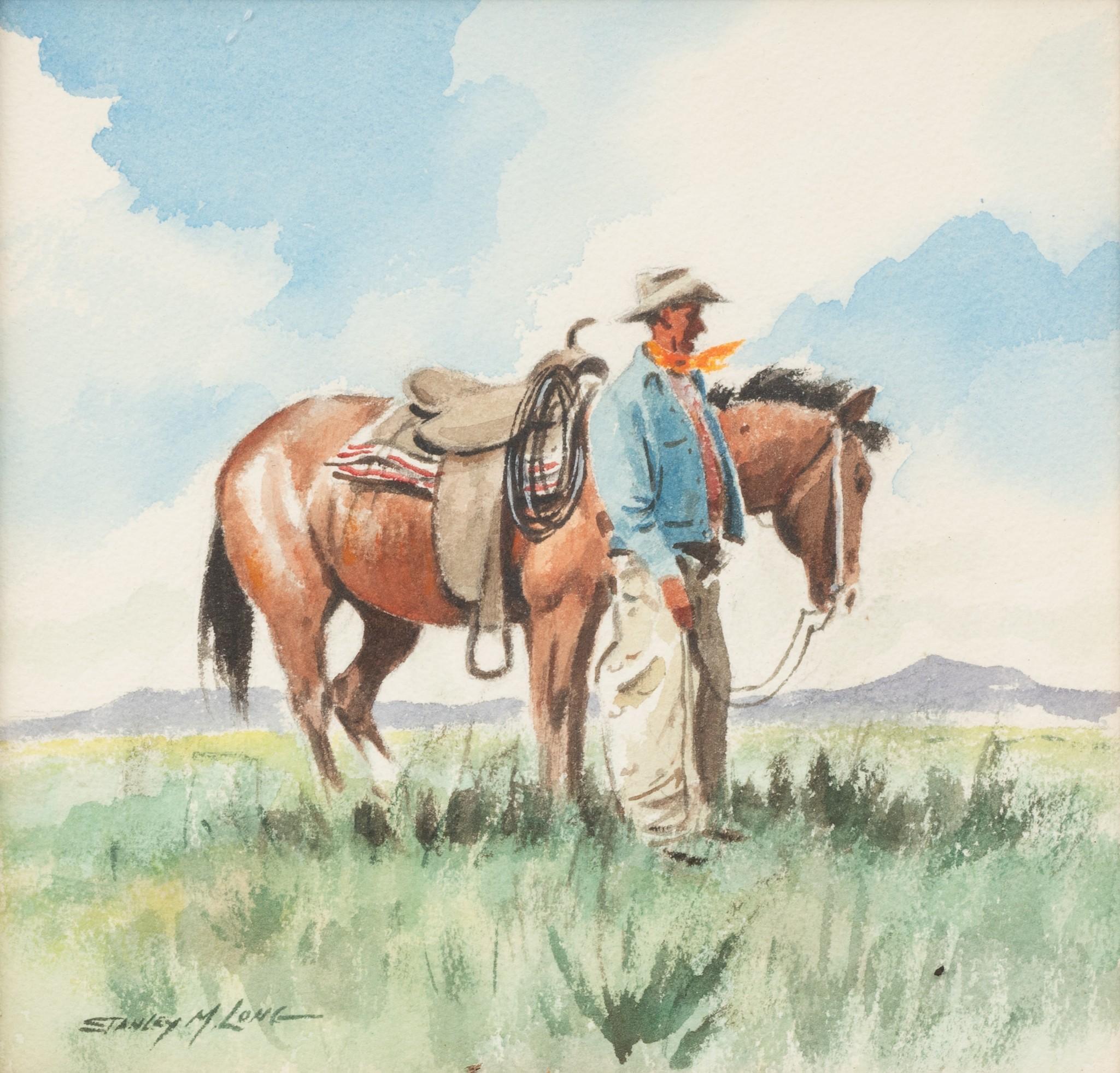 Stanley Long (1892-1972), Looking 'Em Over, watercolor, sight