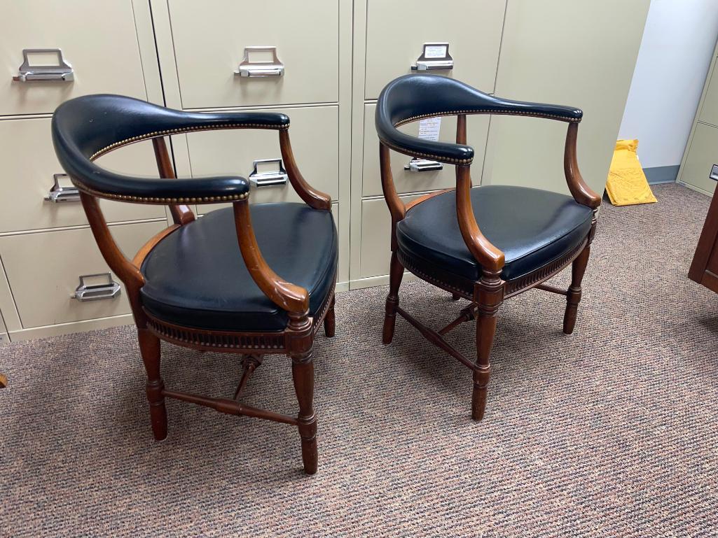 two-mid-century-modern-arm-chairs-padded-seat-and-back-great-lines