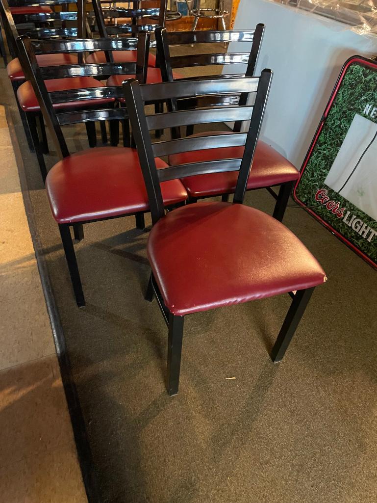 3-restaurant-chairs-padded-vinyl-seat-metal-frame-ladder-back-3x