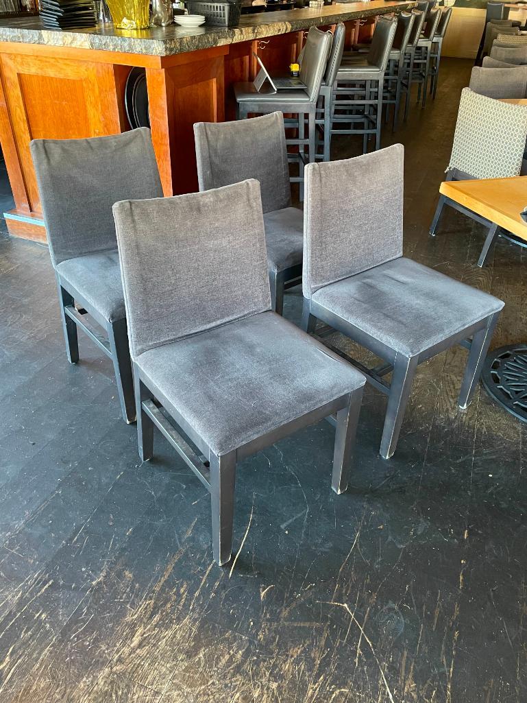 lot-of-4-restaurant-chairs-wood-frame-upholstered-seat-back-extra-wide-nice-clean-4x