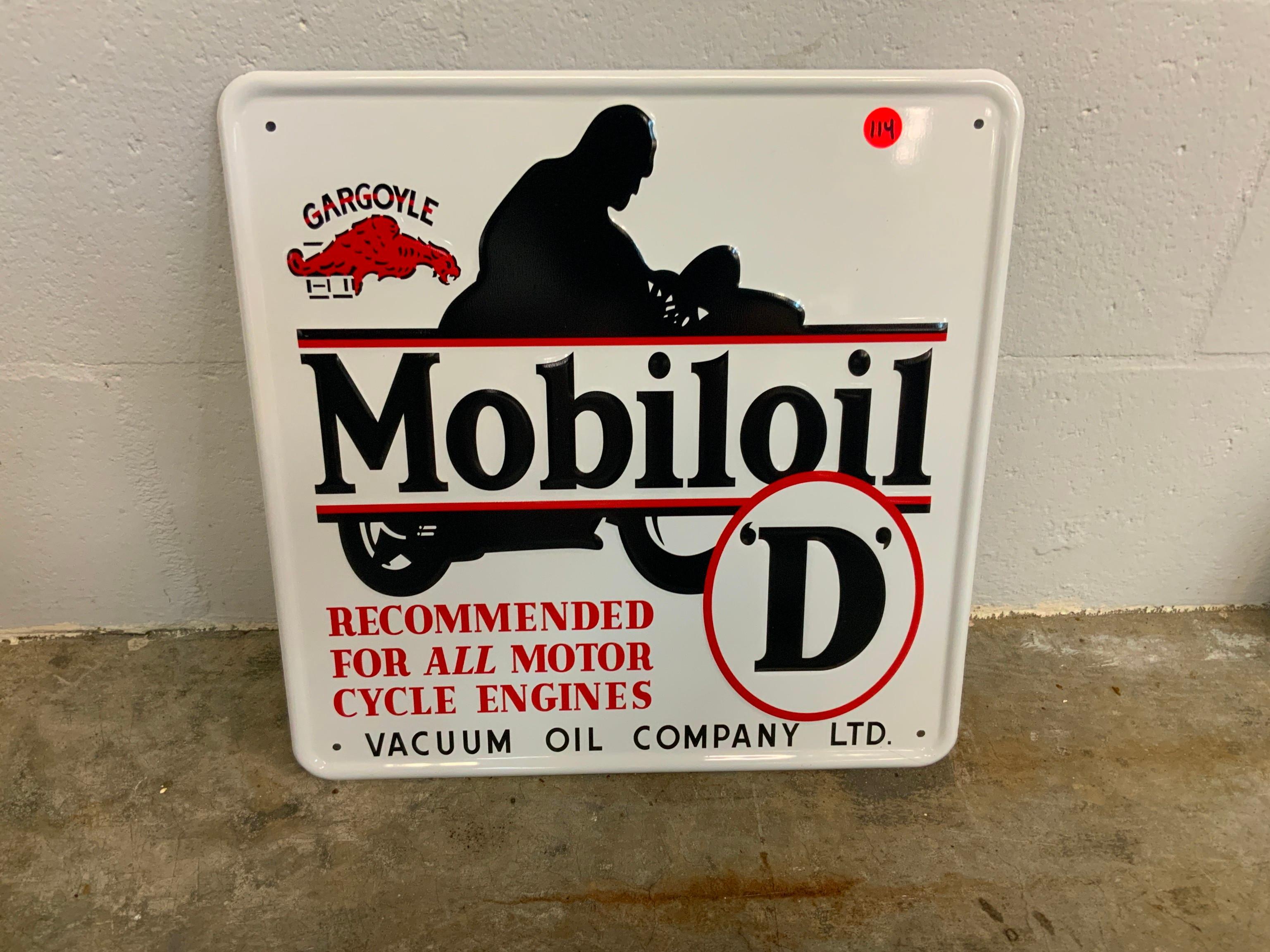 15IN. X 15IN. MOBILOIL TIN SIGN COLLECTIBLE SIGN . All