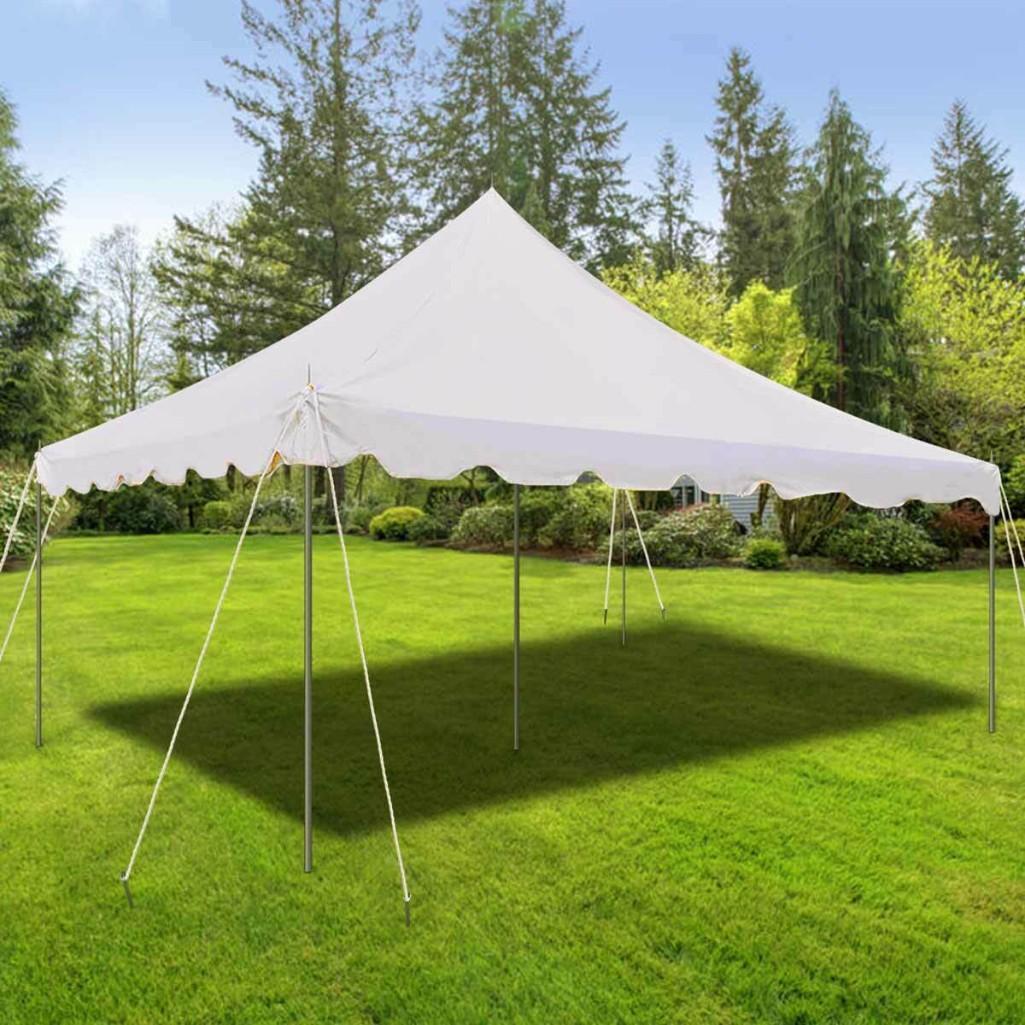 15FT. X 15FT. WHITE CLASSIC POLE CANOPY TENT PARTY