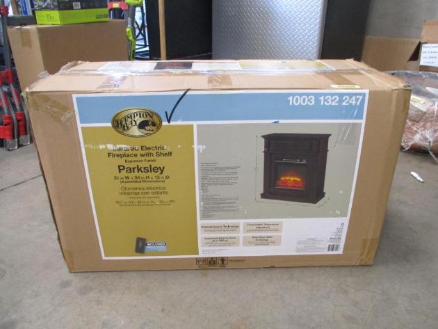 Cunningham Associates Inc, Hampton Bay Infrared Electric Fireplace With Shelf
