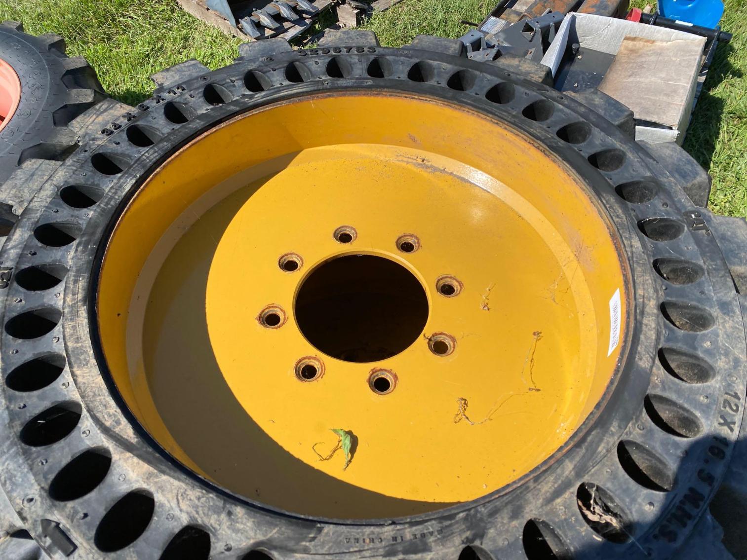 Image for 4 12x16.5 NH Skid Steer Tires and Wheels 