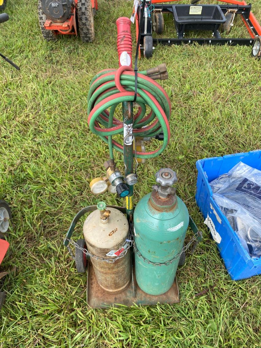 Image for Set of Acetylene/Oxygen Tank/Cart w/Gauges and Hoses
