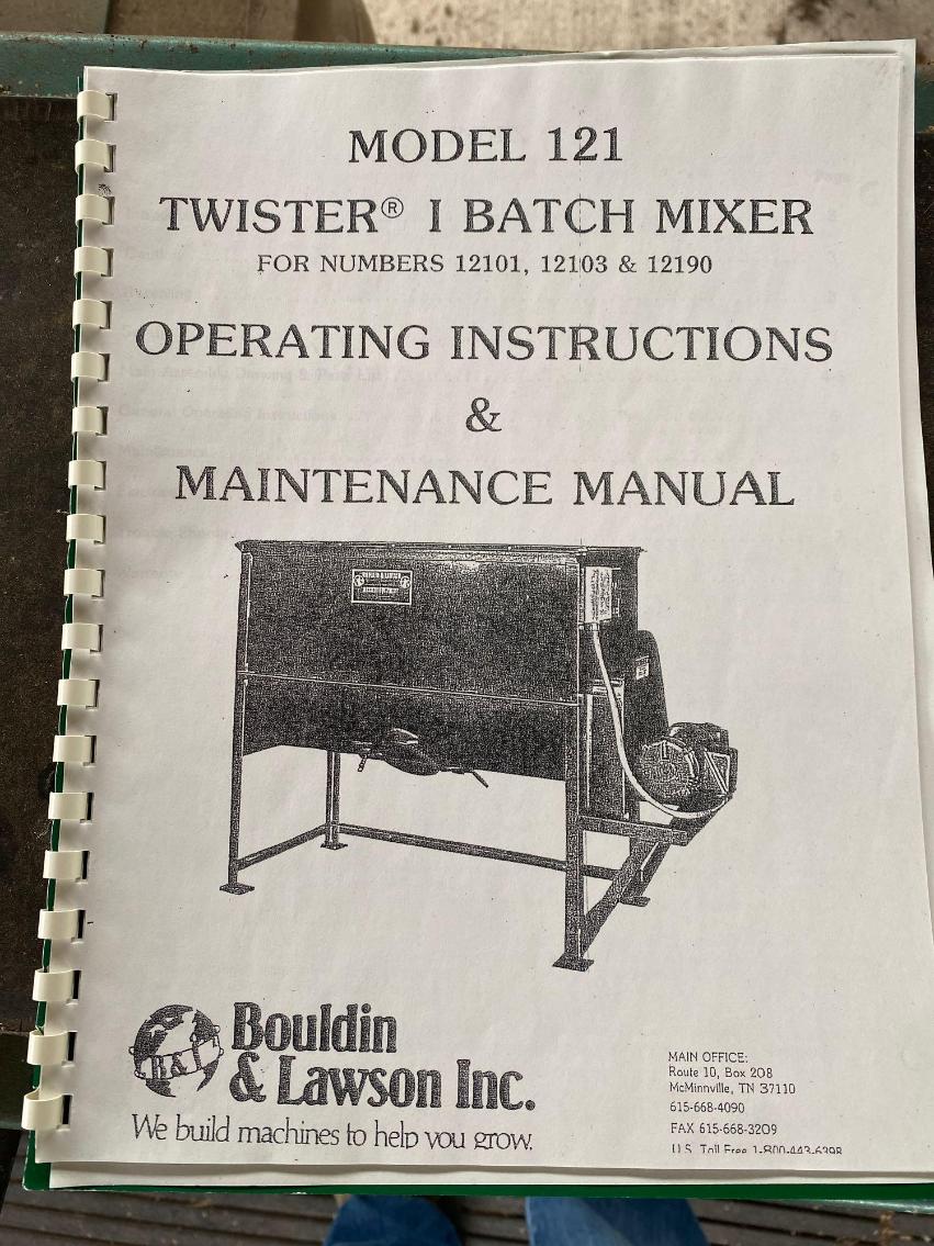 Image for Bouldin and Lawson Twister I Batch Mixer- Model 12101, w/ Custom Water Bar, Electric 220v