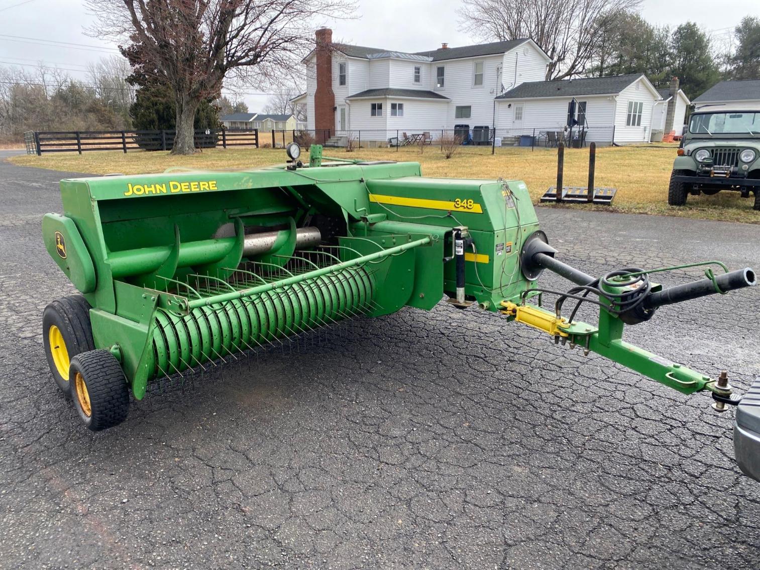 Image for John Deere Model 348 w/ Square Baler, Wire Tie square Bales, Works as should per seller