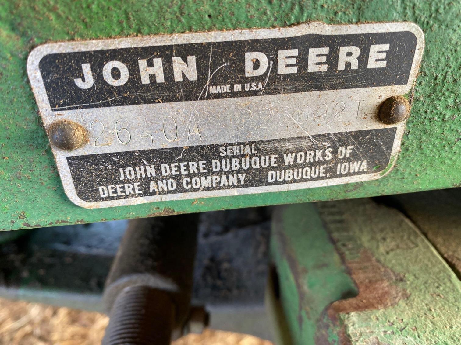 Image for John Deere 2640 2WD Tractor, Showing 3529 Hours, w/ ROPS and Canopy Serial #26-0A32669T