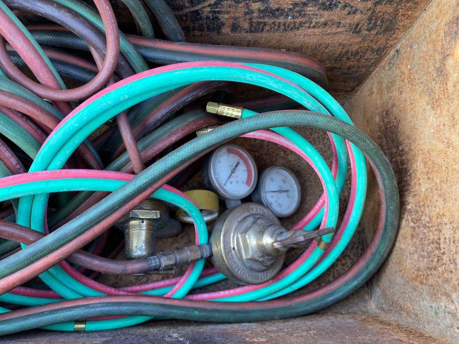 Image for Box with torch set, hoses, and gauges