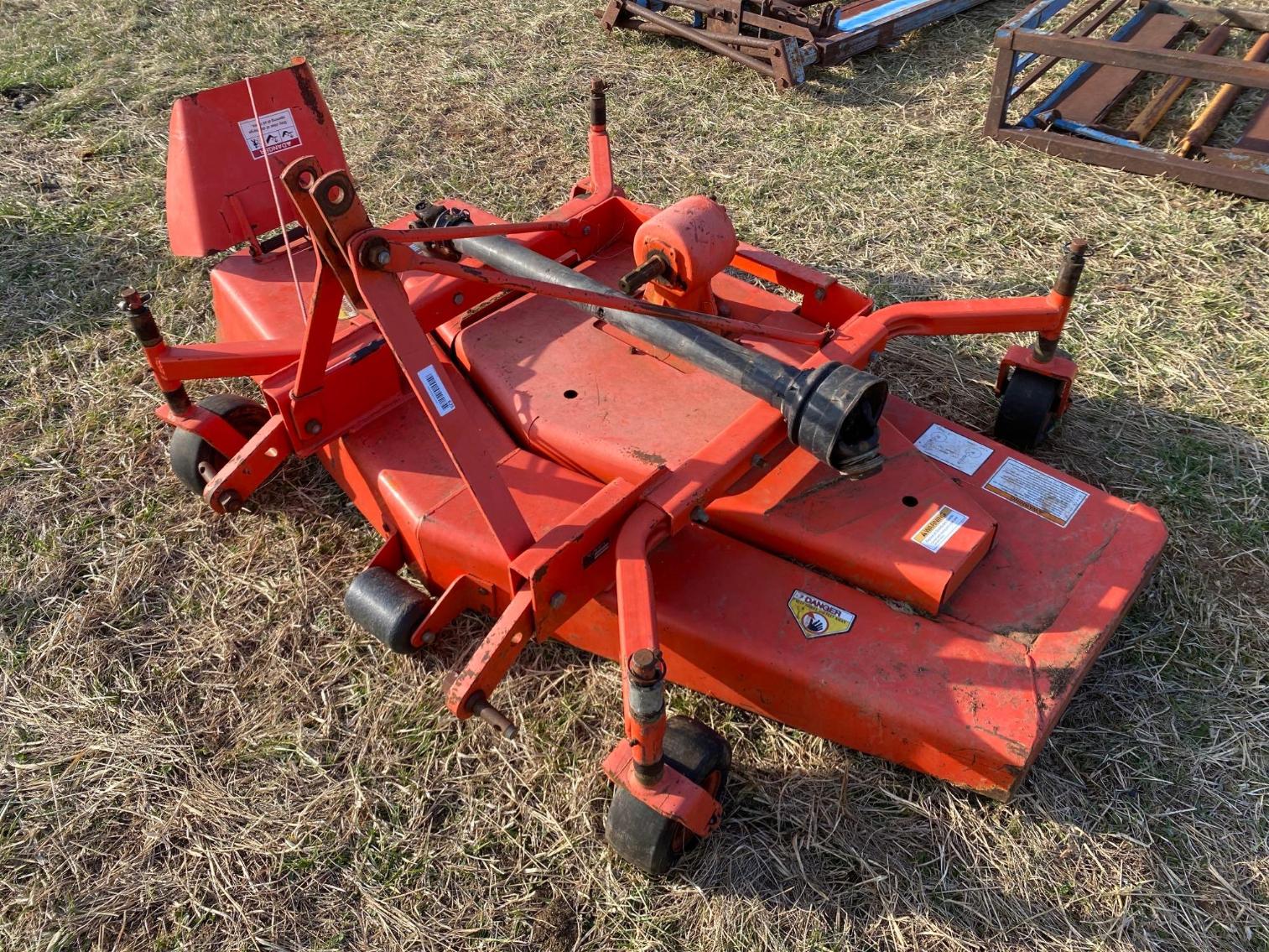 Image for 6 Ft. Kubota 3 Pt. Hitch Finish Mower, Per Seller New Blades and Runs Excellent 