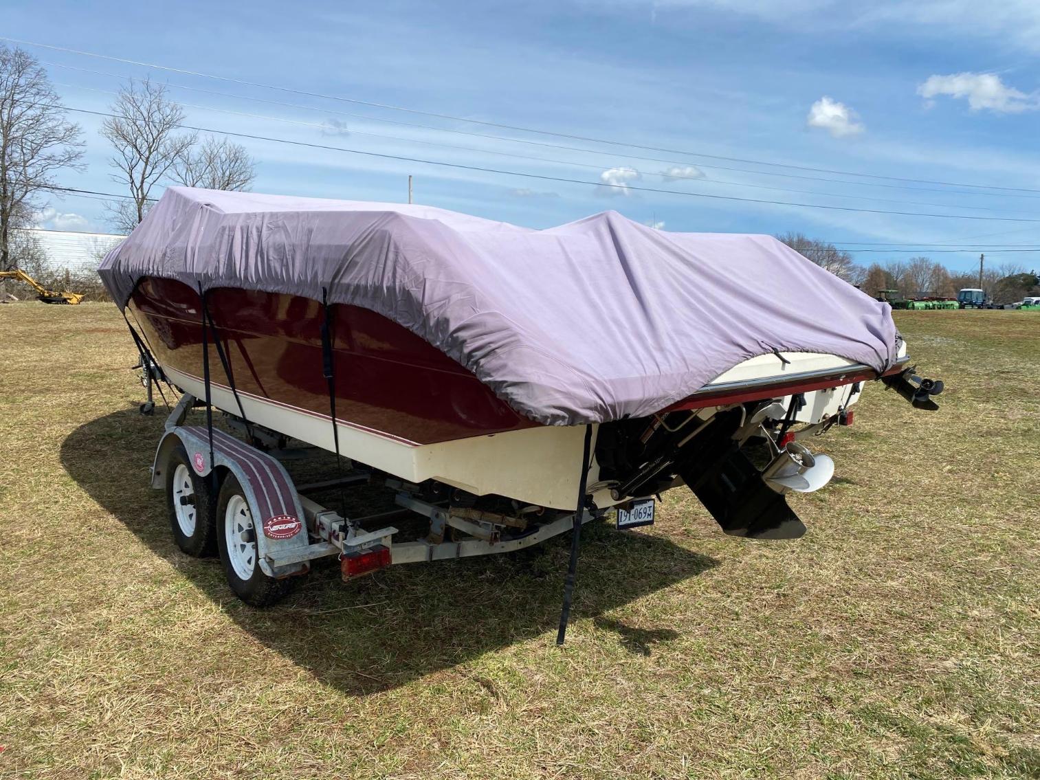Image for Skid Craft 23’ Boat, 454 Motor, New Seats and More! W/1990 Venture Boat Trailer 