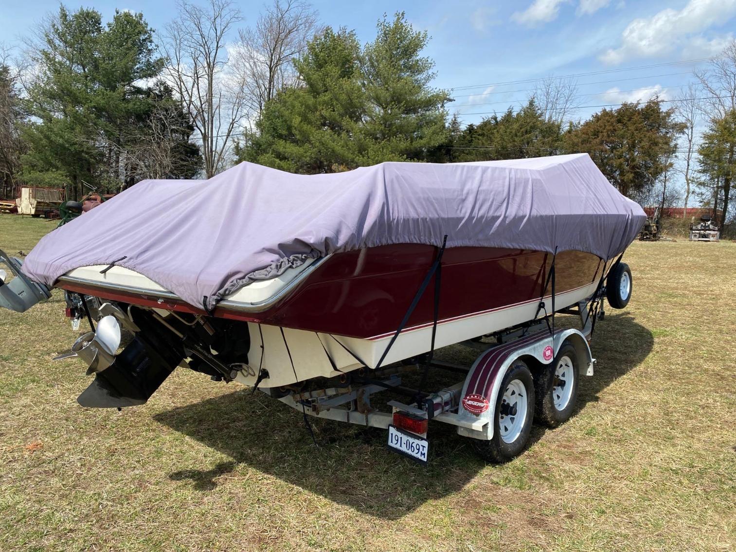 Image for Skid Craft 23’ Boat, 454 Motor, New Seats and More! W/1990 Venture Boat Trailer 