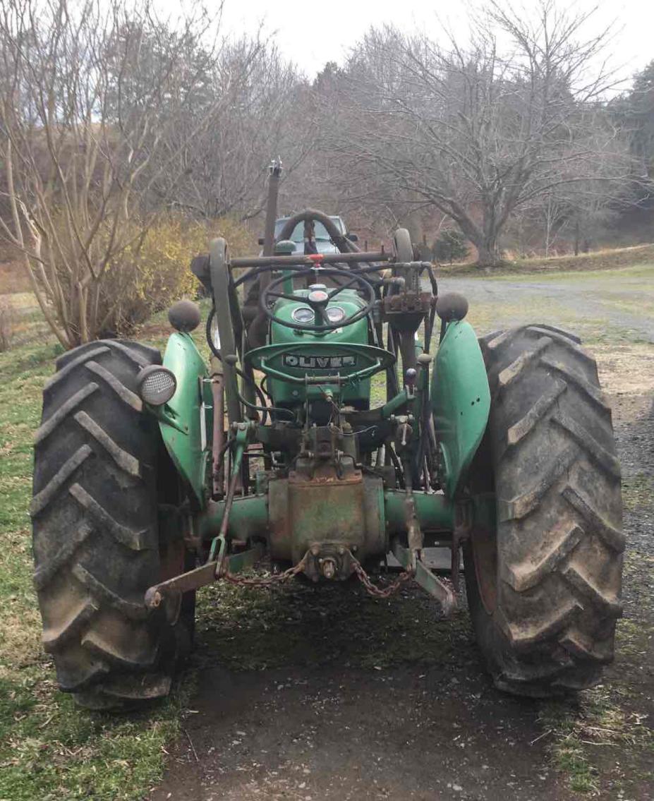 Image for 1958 Oliver 550 Tractor w/Loader, Gas, Runs out well per Seller. w/Set of Rear Tire Chains