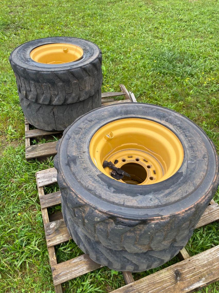 Image for 4 Caterpillar Skid Steer Wheels and Tires 12/16.5 