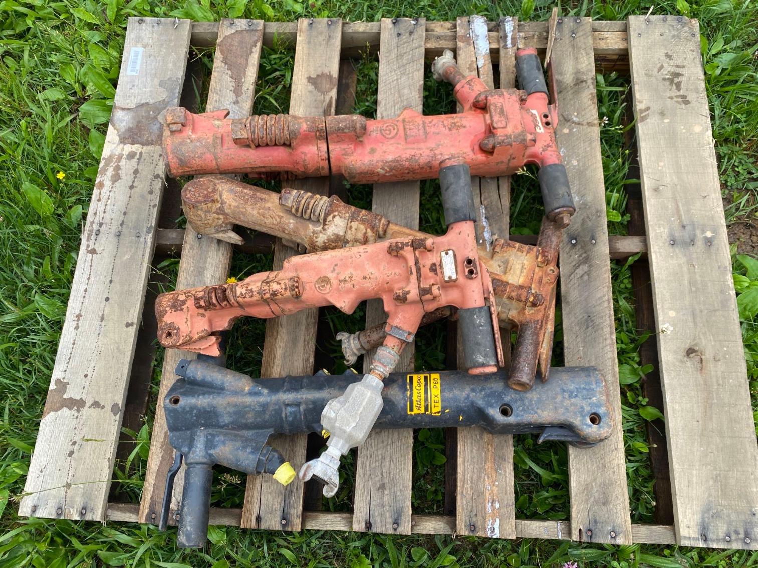 Image for Pallet with 4 Misc. Air Powered Jack Hammers 