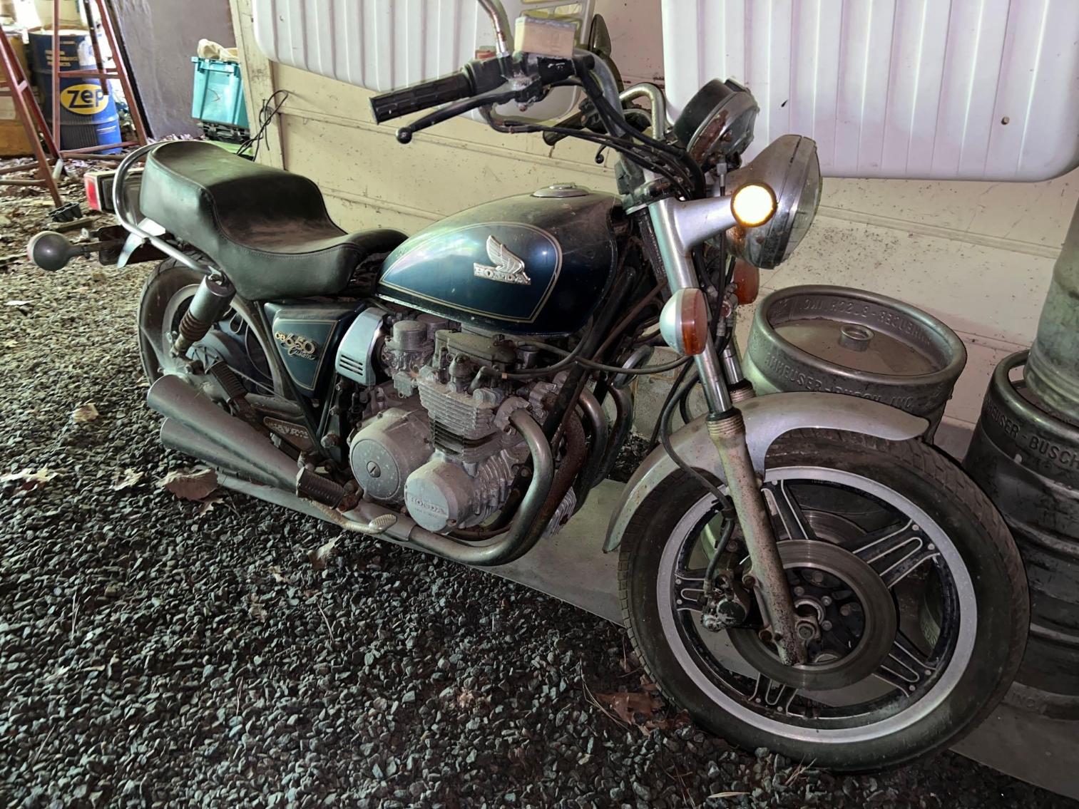 Image for 1981 Honda CB650 Motorcycle, VIN # JH2RC0518BM112872 Mileage:  Unknown currently not running.