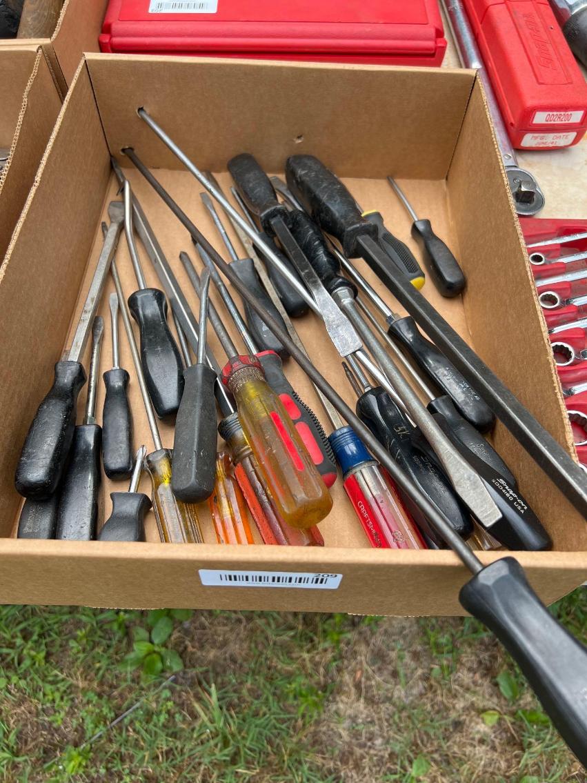 Image for Box Lot of Misc. Screwdrivers, Various Makes to Include Some Snap-On