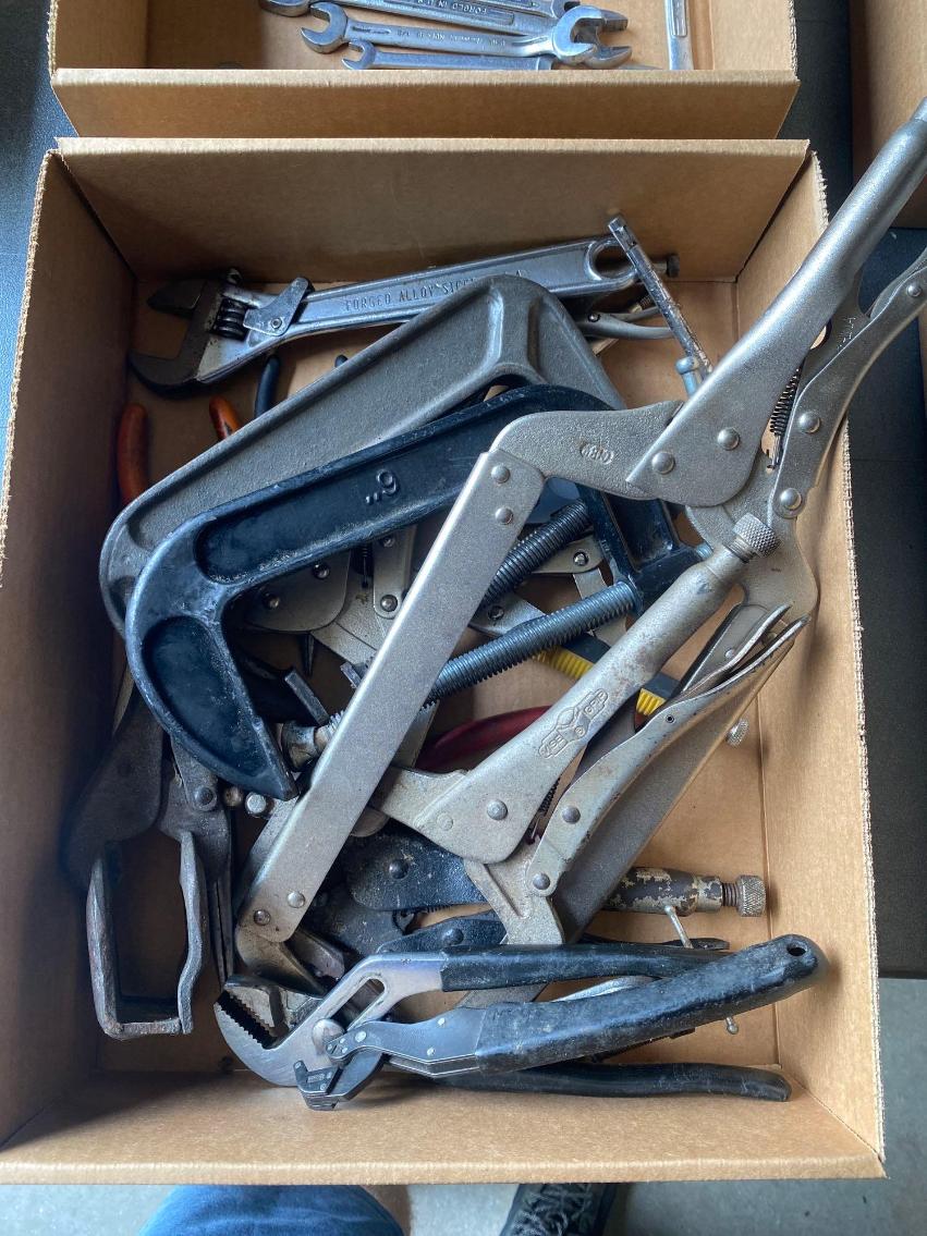 Image for 1 Box Misc. C-Clamps, Vice Grips & Pliers 